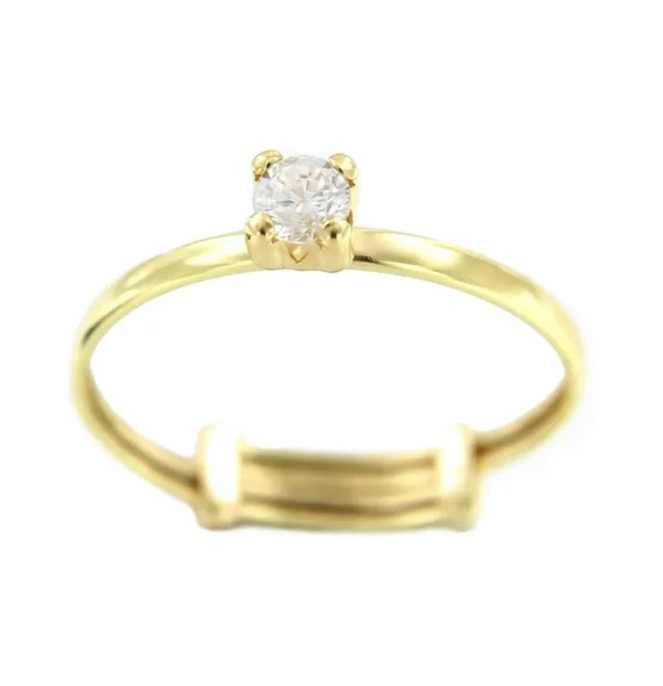 Roman Joyero Anillos<Anillo fino KELEBEK en oro amarillo con pequeña circonita central