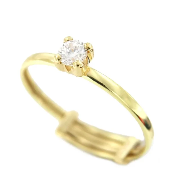 Roman Joyero Anillos<Anillo fino KELEBEK en oro amarillo con pequeña circonita central