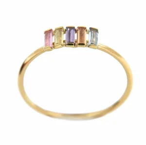 Roman Joyero Anillos<Anillo fino MELEKY en oro amarillo con pequeños cuarzos de colores