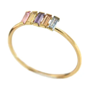 Roman Joyero Anillos<Anillo fino MELEKY en oro amarillo con pequeños cuarzos de colores