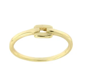Roman Joyero Anillos<Anillo fino plata con baño de oro y eslabón cuadrado