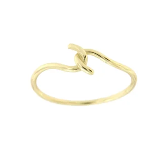 Roman Joyero Anillos<Anillo fino plata con baño de oro y ganchos cruzados