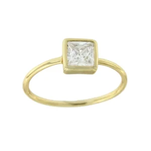 Roman Joyero Anillos<Anillo fino solitario plata con circonita en talla princesa
