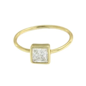 Roman Joyero Anillos<Anillo fino solitario plata con circonita en talla princesa