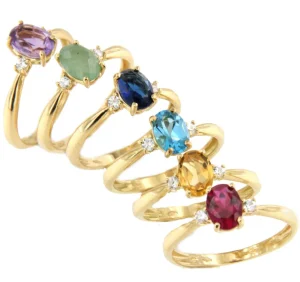 Roman Joyero Anillos<Anillo GASTON oro amarillo de 18 kilates con circonitas y piedra semipreciosa