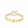 Roman Joyero Anillos<Anillo GLADIOLO solitario cuatro garras con brillantes en oro 18 kilates