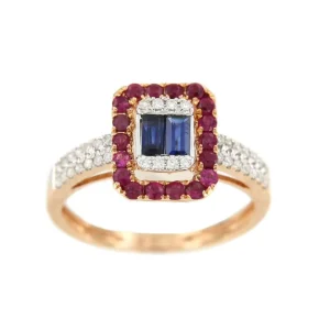 Roman Joyero Anillos<Anillo GONUL en oro blanco y rosa con zafiros y brillantes