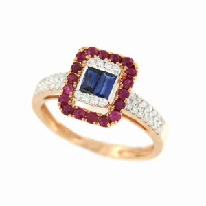 Roman Joyero Anillos<Anillo GONUL en oro blanco y rosa con zafiros y brillantes