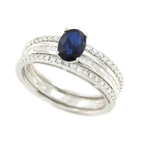 Roman Joyero Anillos<Anillo IRFAN en oro blanco con esmeralda, rubí o zafiro, brillantes y baguettes