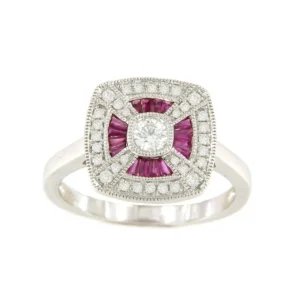 Roman Joyero Anillos<Anillo JORDAN solitario con brillantes y taipes de esmeraldas, rubies o zafiros