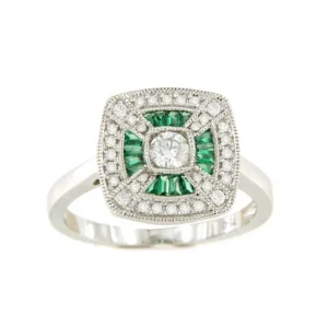 Roman Joyero Anillos<Anillo JORDAN solitario con brillantes y taipes de esmeraldas, rubies o zafiros