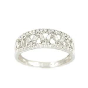 Roman Joyero Anillos<Anillo KERIM en oro blanco de 18 kts con brillantes y taipes