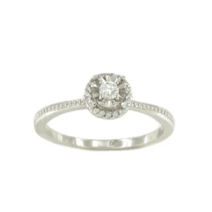 Roman Joyero Anillos<Anillo LE HAVRE solitario de brillante con roseta en oro blanco 18 ktes