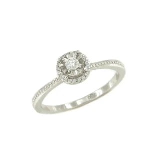 Roman Joyero Anillos<Anillo LE HAVRE solitario de brillante con roseta en oro blanco 18 ktes