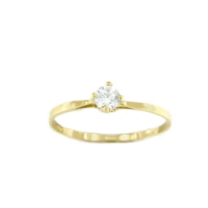 Roman Joyero Anillos<Anillo LEIRA solitario en oro amarillo o blanco con circonita en 18 ktes