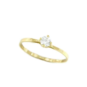 Roman Joyero Anillos<Anillo LEIRA solitario en oro amarillo o blanco con circonita en 18 ktes