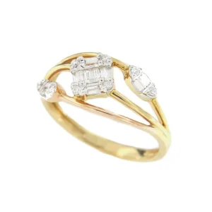 Roman Joyero Anillos<Anillo LESLI en oro de 3 colores con brillantes y baguettes