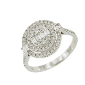 Roman Joyero Anillos<Anillo MACETERO en oro blanco de 18 kilates con baguettes y brillantes