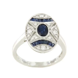 Roman Joyero Anillos<Anillo MAJA en oro blanco con brillantes y zafiros o rubies