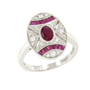 Roman Joyero Anillos<Anillo MAJA en oro blanco con brillantes y zafiros o rubies
