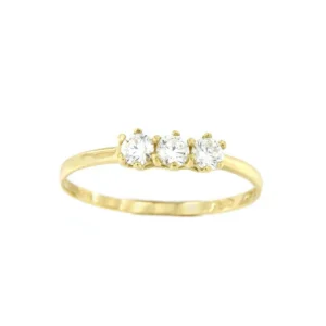 Roman Joyero Anillos<Anillo MAJO tresillo de circonitas en oro amarillo o blanco de 18 ktes