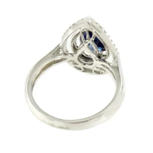 Roman Joyero Anillos<Anillo MEIRA, en oro blanco de 18 kts con brillantes y zafiro.