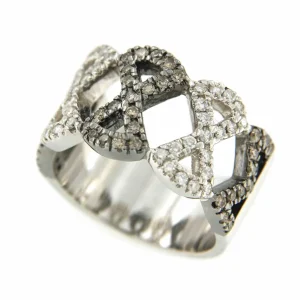 Roman Joyero Anillos<Anillo moderno de oro blanco BASAK con brillantes blancos y marrones