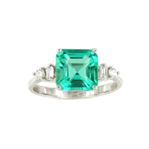 Roman Joyero Anillos<Anillo ORLEANS en esmeraldas con brillantes y oro blanco de 18 ktes.
