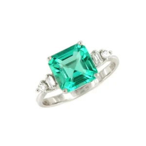 Roman Joyero Anillos<Anillo ORLEANS en esmeraldas con brillantes y oro blanco de 18 ktes.