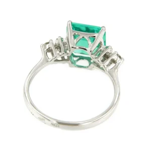 Roman Joyero Anillos<Anillo ORLEANS en esmeraldas con brillantes y oro blanco de 18 ktes.