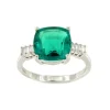 Roman Joyero Anillos<Anillo PERPIÑAN de oro blanco de 18 ktes con esmeralda y baguettes