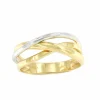 Roman Joyero Anillos<Anillo PRESA alianzas cruzadas de oro amarillo y blanco en 18 ktes