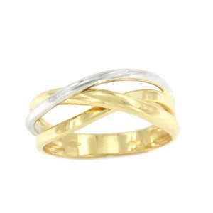 Roman Joyero Anillos<Anillo PRESA alianzas cruzadas de oro amarillo y blanco en 18 ktes