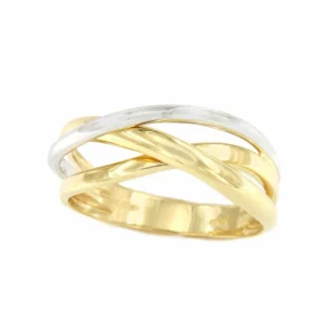 Roman Joyero Anillos<Anillo PRESA alianzas cruzadas de oro amarillo y blanco en 18 ktes