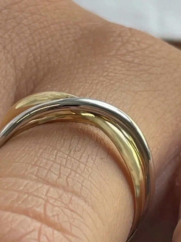 Roman Joyero Anillos<Anillo PRESA alianzas cruzadas de oro amarillo y blanco en 18 ktes
