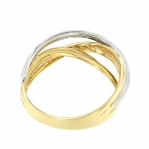 Roman Joyero Anillos<Anillo PRESA alianzas cruzadas de oro amarillo y blanco en 18 ktes