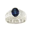 Roman Joyero Anillos<Anillo REIMS en oro blanco 18 ktes con zafiro, brillantes y baguettes