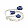 Roman Joyero Anillos<Anillo SANEM de oro blanco de 18 kilates con 3 zafiros y brillantes