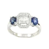 Roman Joyero Anillos<Anillo SENAY de oro blanco con brillantes, baguettes y zafiro