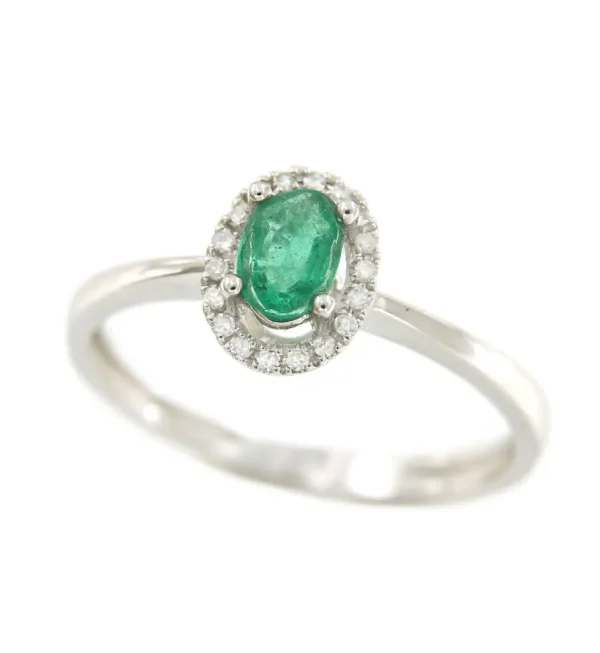 Roman Joyero Anillos<Anillo SERPIL en oro blanco con brillantes y esmeralda, rubí o zafiro