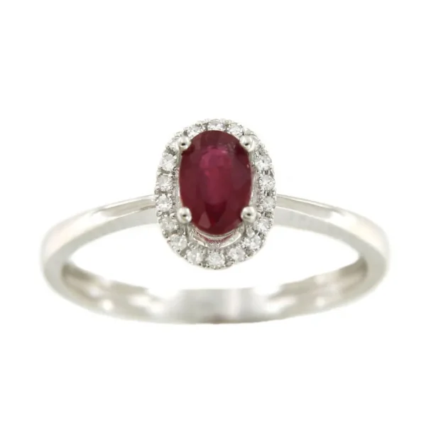 Roman Joyero Anillos<Anillo SERPIL en oro blanco con brillantes y esmeralda, rubí o zafiro