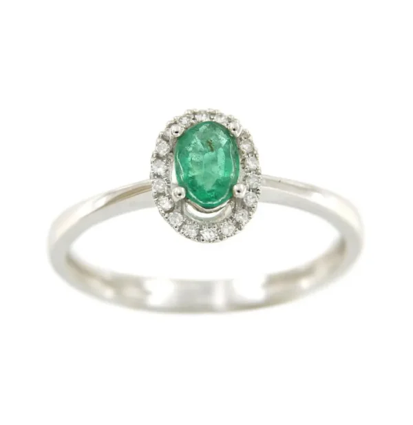 Roman Joyero Anillos<Anillo SERPIL en oro blanco con brillantes y esmeralda, rubí o zafiro