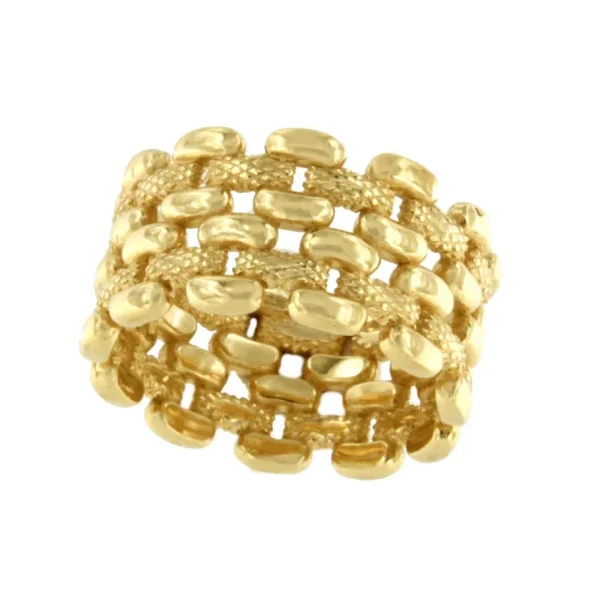 Roman Joyero Anillos<Anillo SMARA eslabón tipo panther plata 1ª ley bañada oro