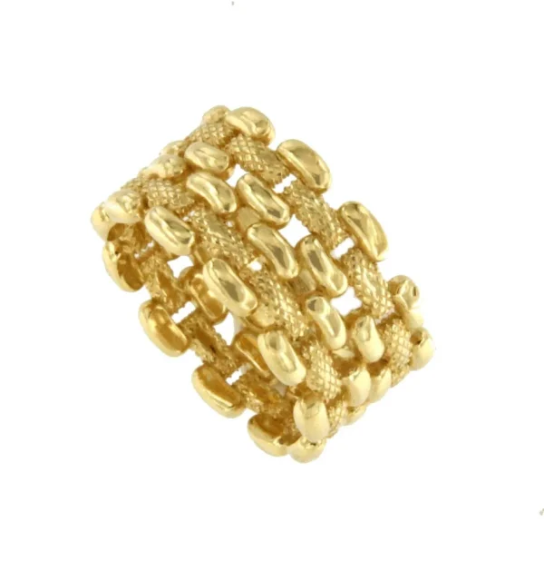 Roman Joyero Anillos<Anillo SMARA eslabón tipo panther plata 1ª ley bañada oro