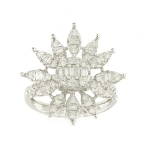 Roman Joyero Anillos<Anillo SOL realizado en oro blanco con baguettes y brillantes