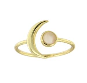 Roman Joyero Anillos<Anillo sol y luna de plata con baño de oro