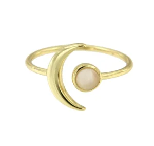Roman Joyero Anillos<Anillo sol y luna de plata con baño de oro