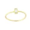 Roman Joyero Anillos<Anillo solitario de plata con circonita en talla baguette