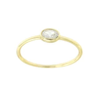 Roman Joyero Anillos<Anillo solitario de plata con circonita en talla de ovalada