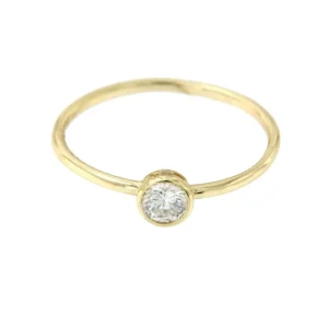 Roman Joyero Anillos<Anillo solitario de plata con circonita en talla brillante